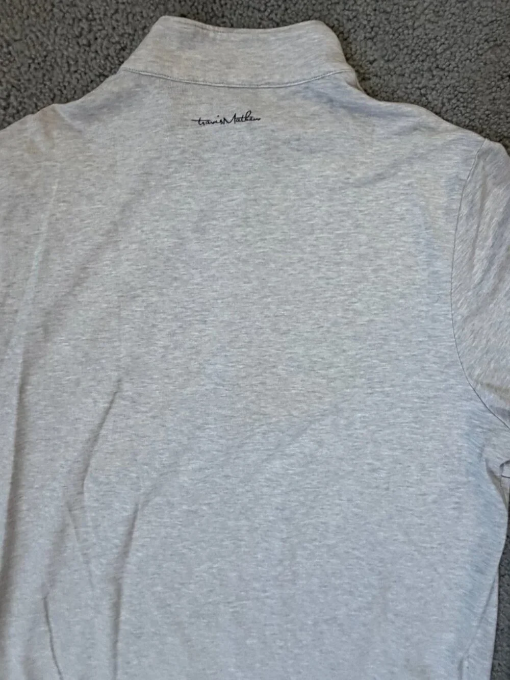NWOT Travis Mathew Balboa Chest Stripe Quarter Zip Golf Pullover Gray Men’s L
